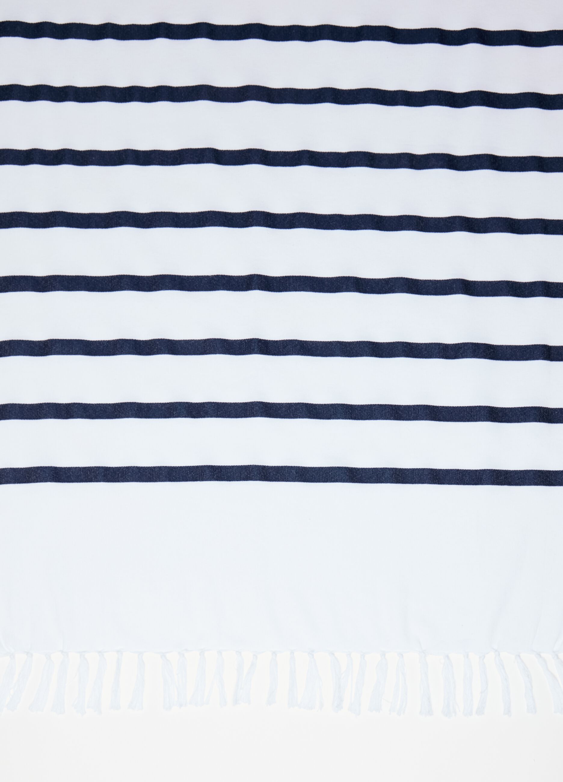 Striped beach towel with fringing