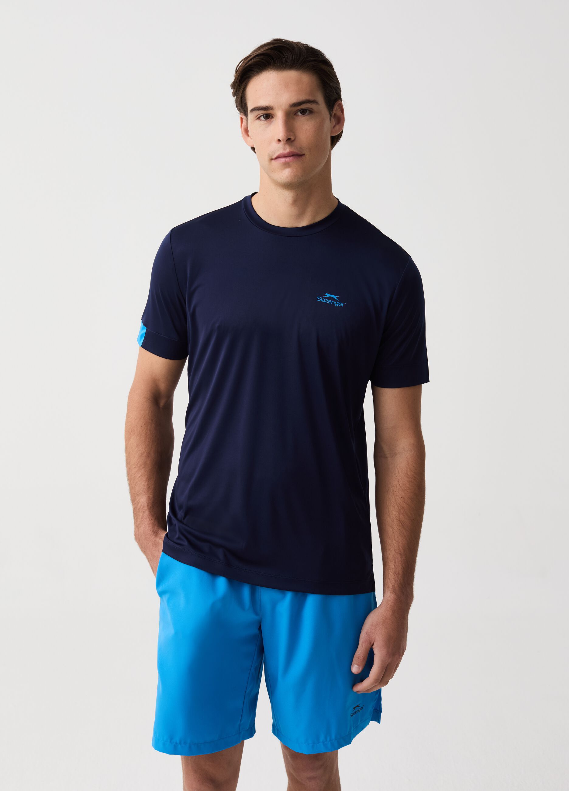 T-shirt tennis quick dry con stampa Slazenger