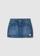 Girls' regular fit blue denim pure cotton miniskirt_3