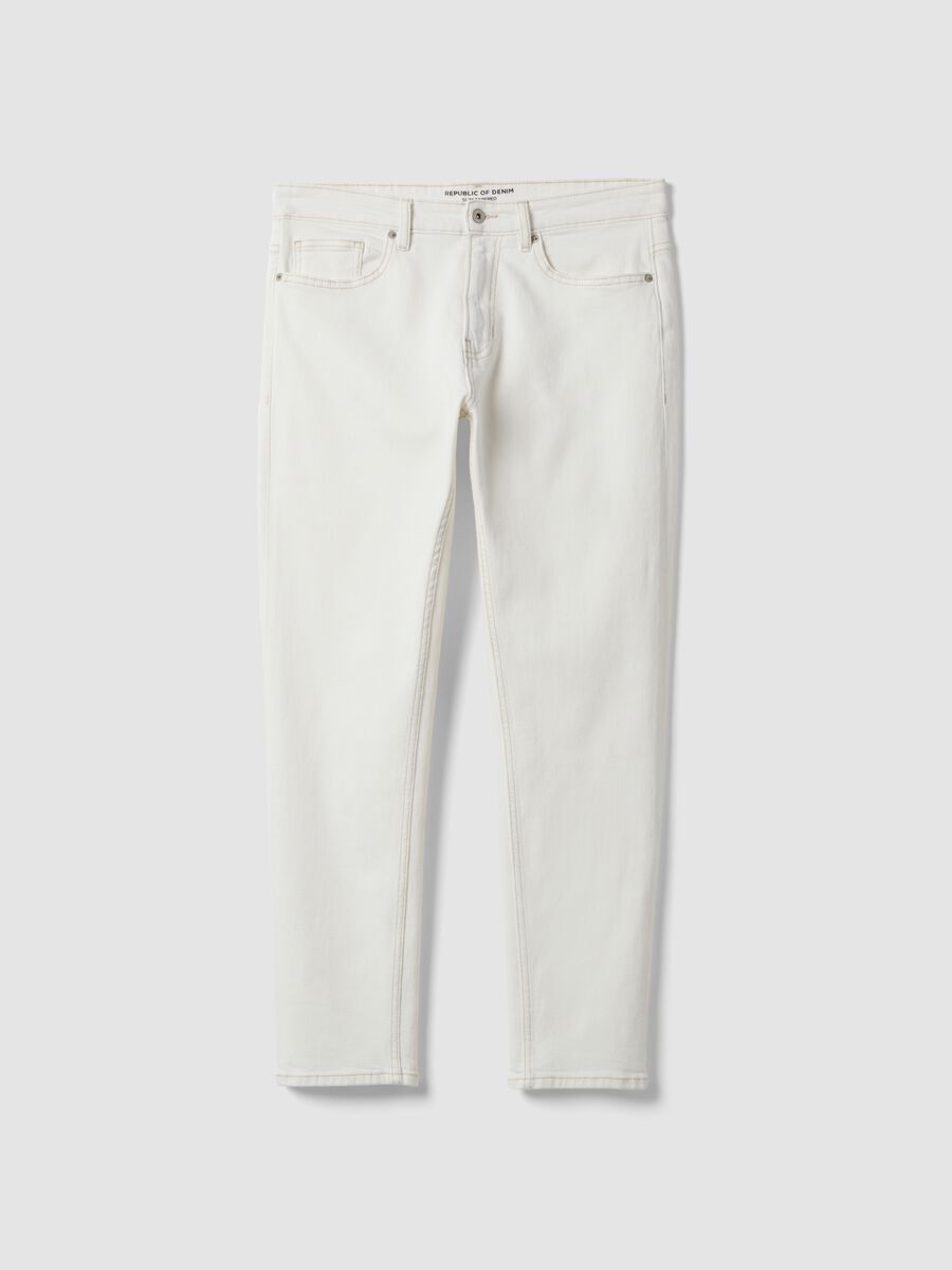 Wei&szlig;e Slim-Fit-Jeans aus Stretch-Baumwolle_4
