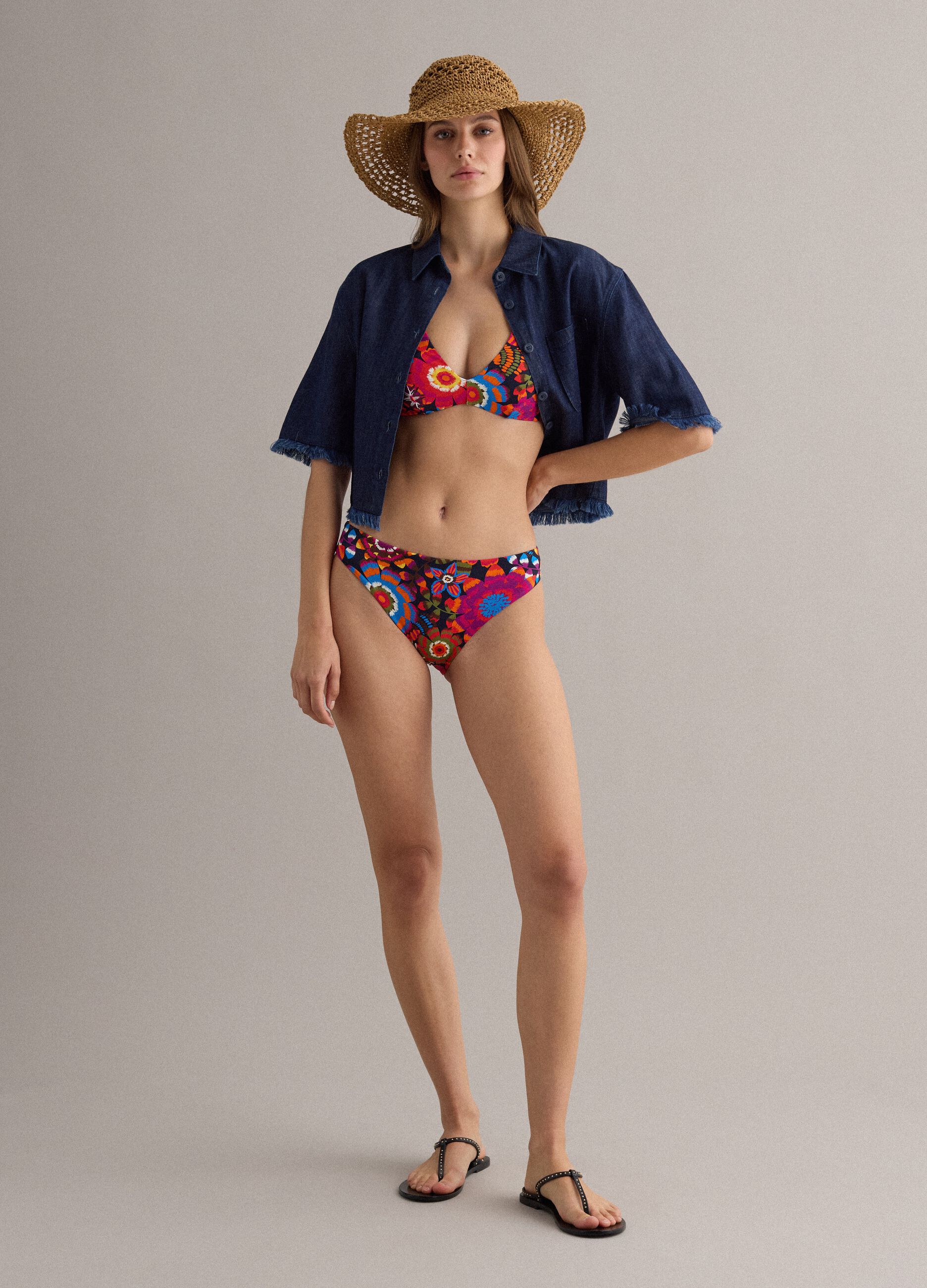 Multicolour stretch bikini bottoms
