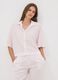 Pink pure viscose striped V-neck pyjamas, regular fit_1