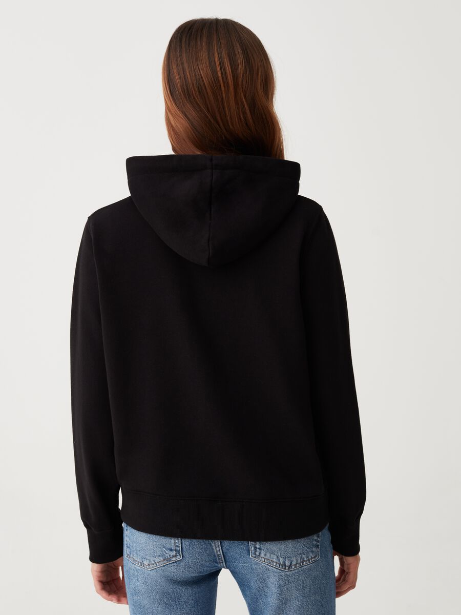 Full-zip sweatshirt with hood and RE-UP print_1