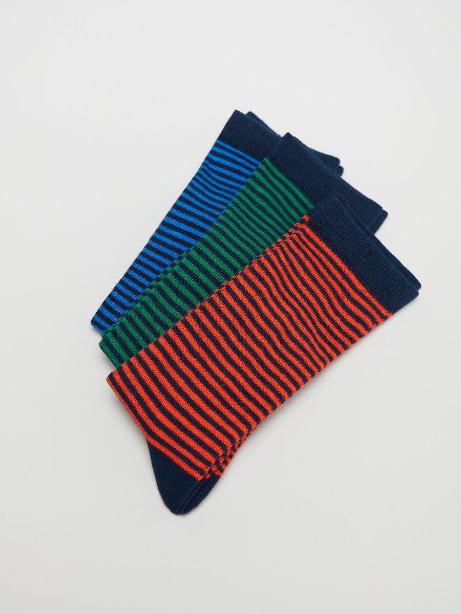 Three-pair pack long striped socks_2
