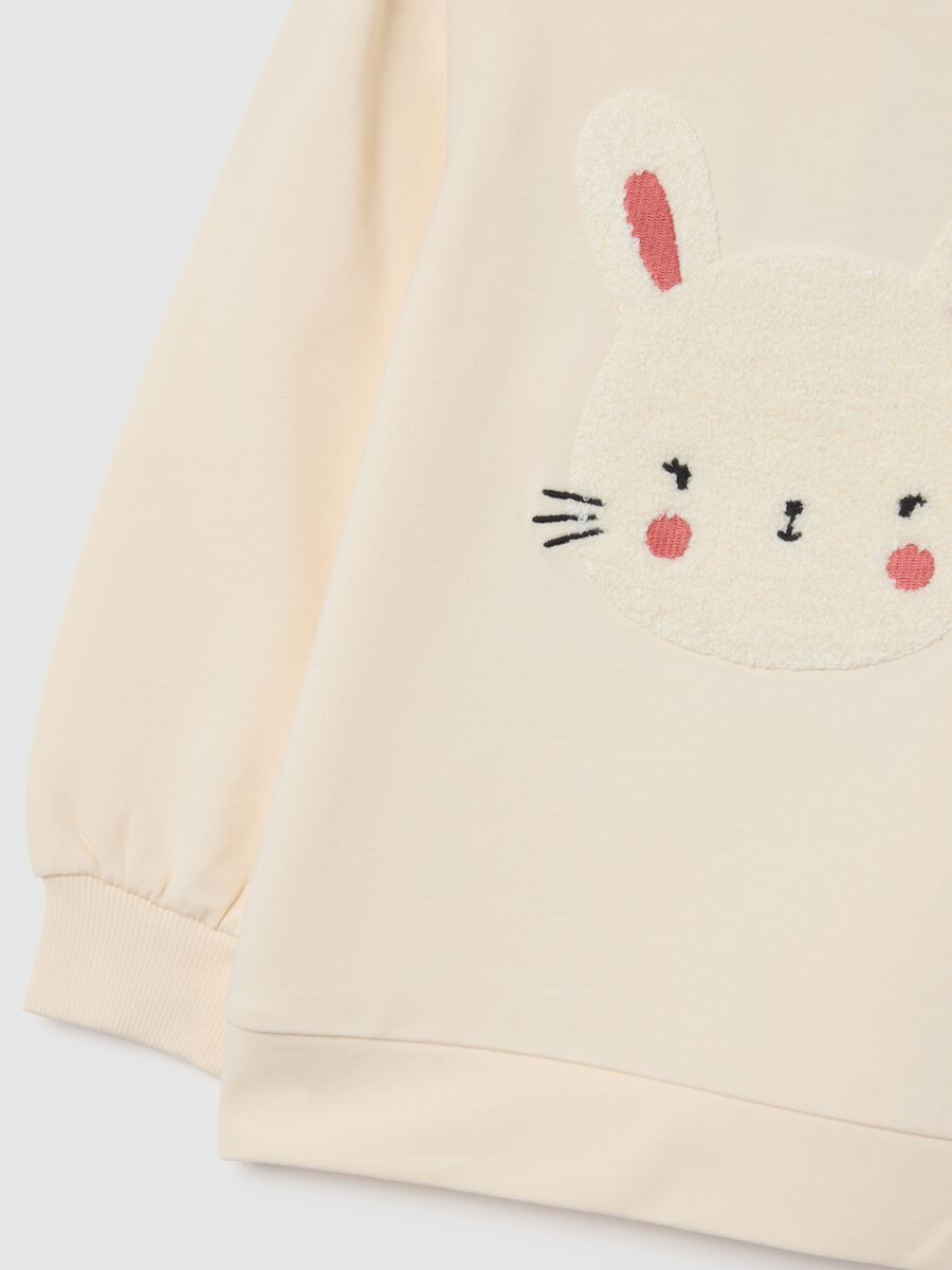 Multicolour regular fit cotton sweatshirt and leggings set for little girls_2