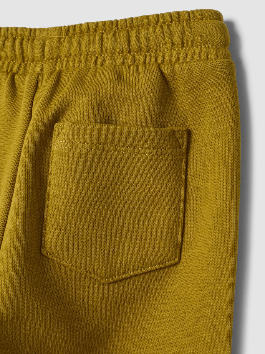 Pantaloni jogger verdi in puro cotone con tasche_3