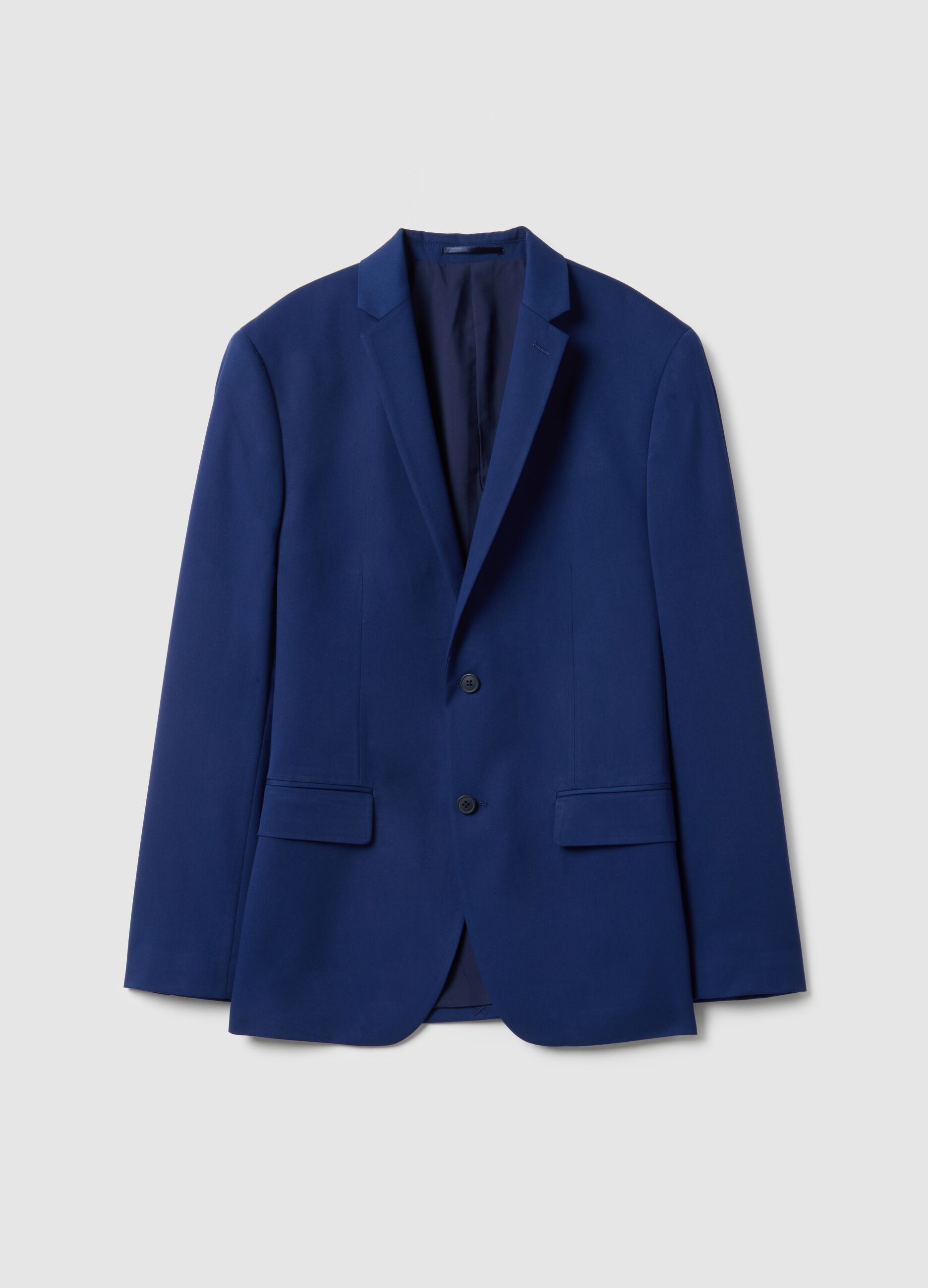 Blue Slim Fit Single-Breasted Blazer