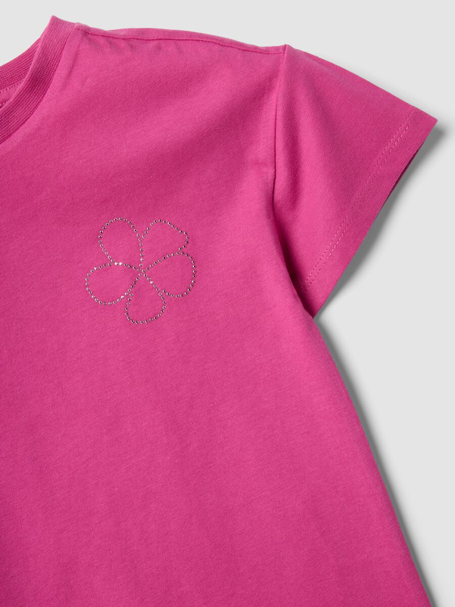 Pink pure cotton set with T-shirt and cycling shorts leggings_2