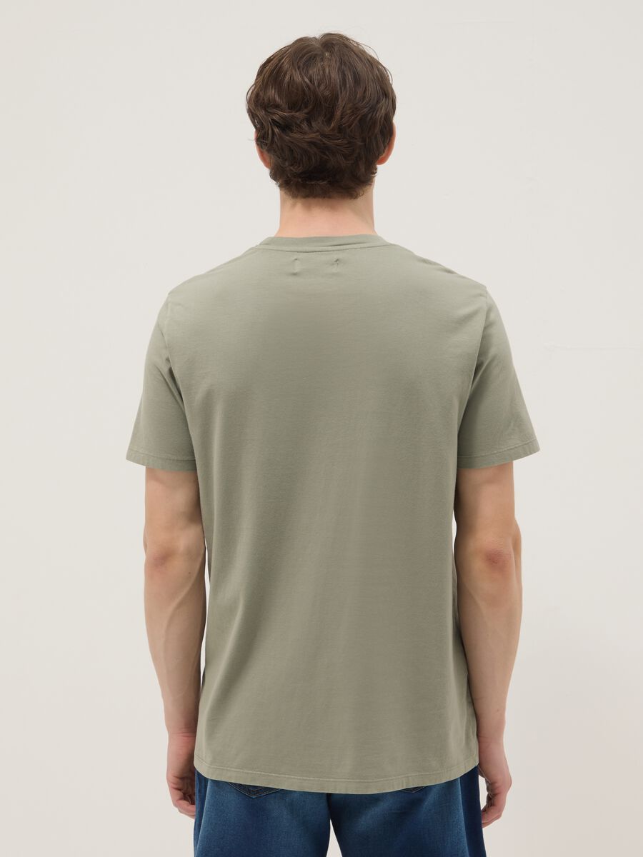 Green pure cotton regular-fit short-sleeve T-shirt_3
