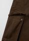 Braune Cargo-Shorts aus Stretch-Baumwolle, Regular Fit_5