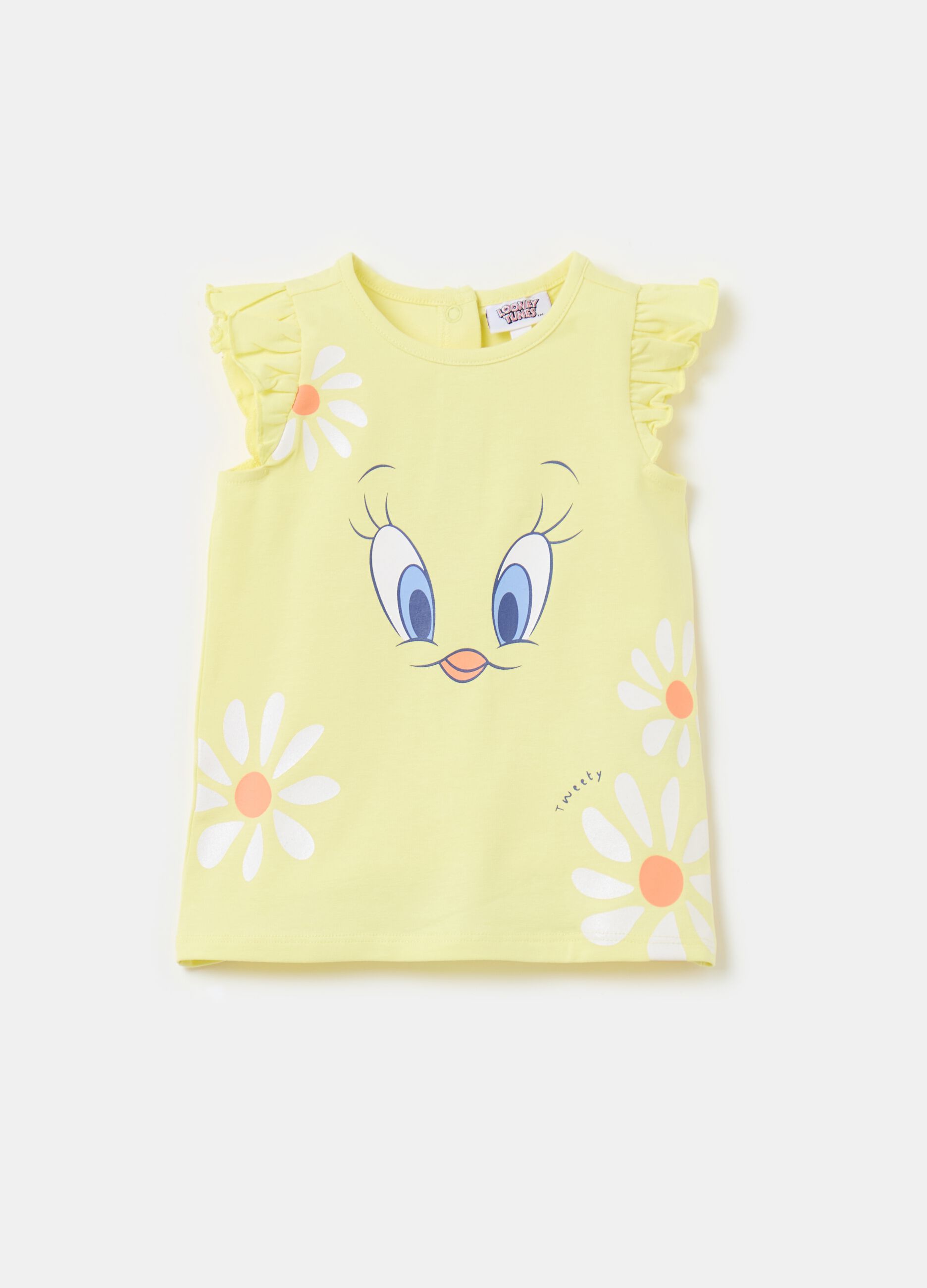 Tank top with frills and Tweety print