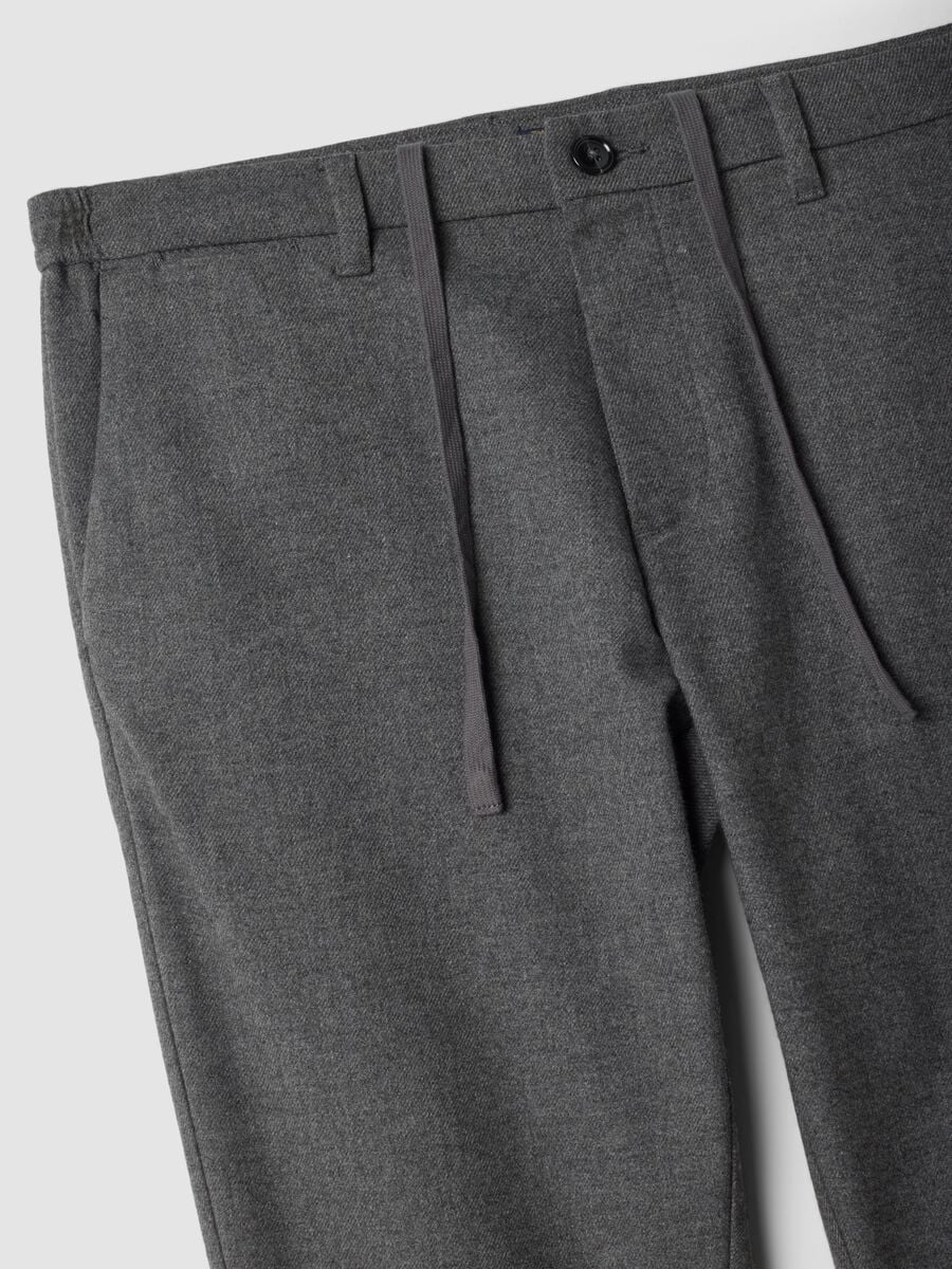 Pantaloni chino grigio melange in misto viscosa elasticizzata regular fit_2