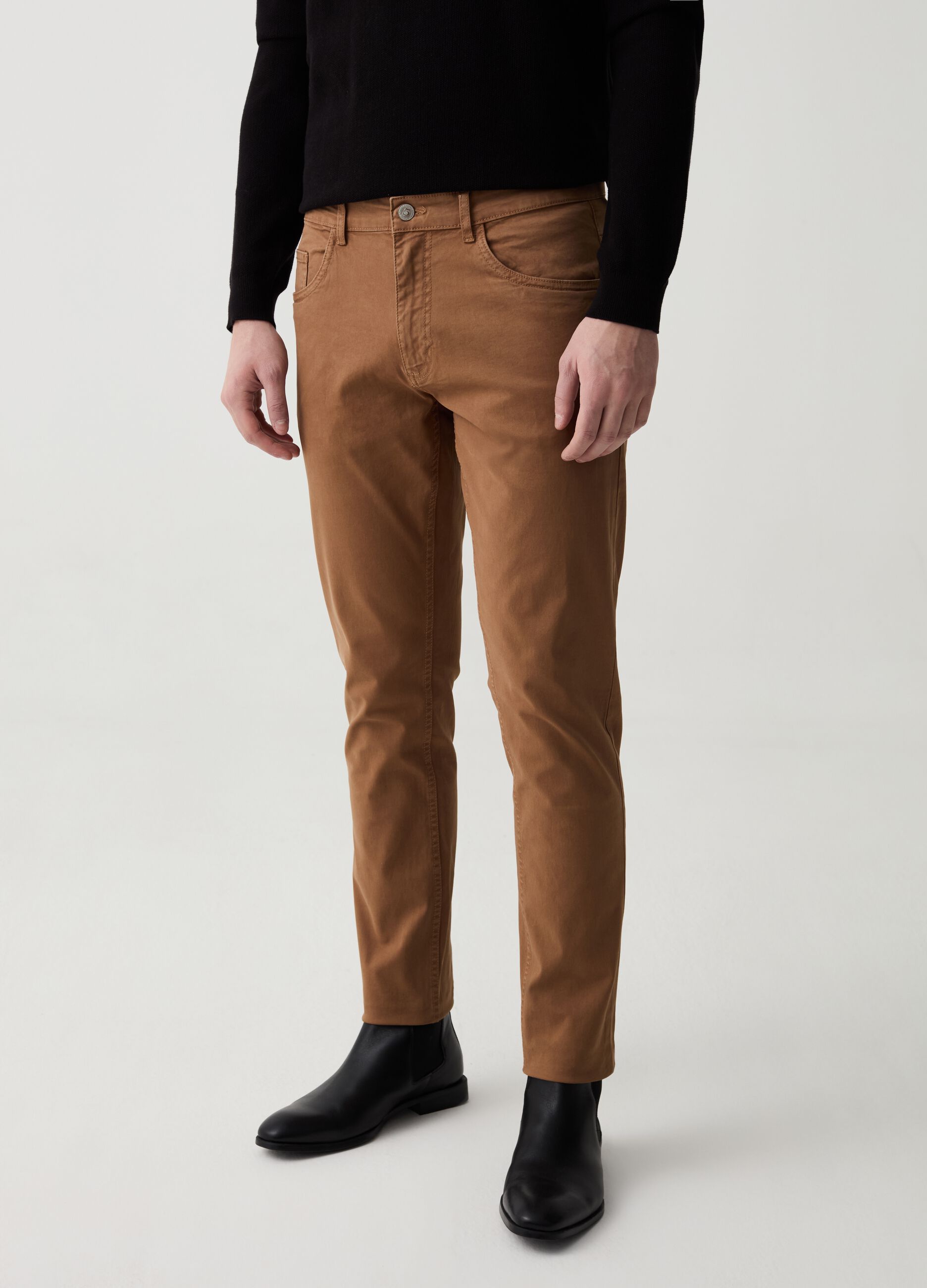 Five-pocket slim-fit trousers