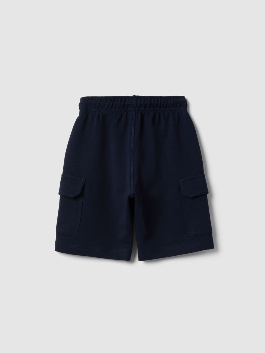 Blaue Kinder-Shorts aus 100 % Baumwolle im Regular Fit mit elastischem Bund_1