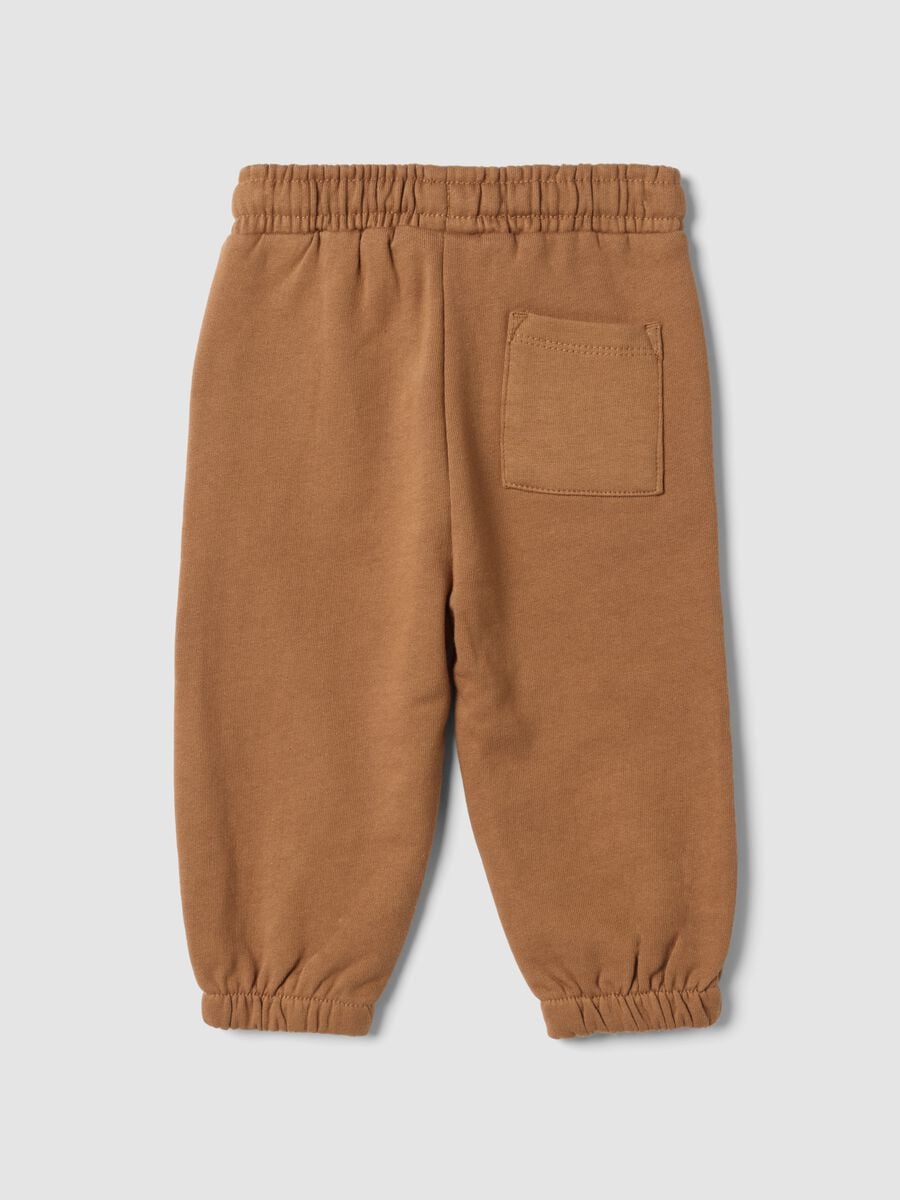 Brown pure cotton oversized joggers with cute animal print_1