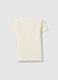 Beige pure cotton regular fit T-shirt with print for girls_1