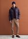 Brown padded puffer jacket with hood and zip, regular fit_1