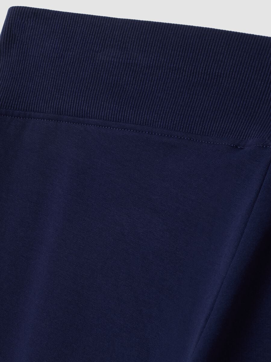 Blue bootcut trousers in stretch cotton_1