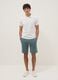 Regular Fit Light Blue Cotton Blend Bermuda Shorts_0