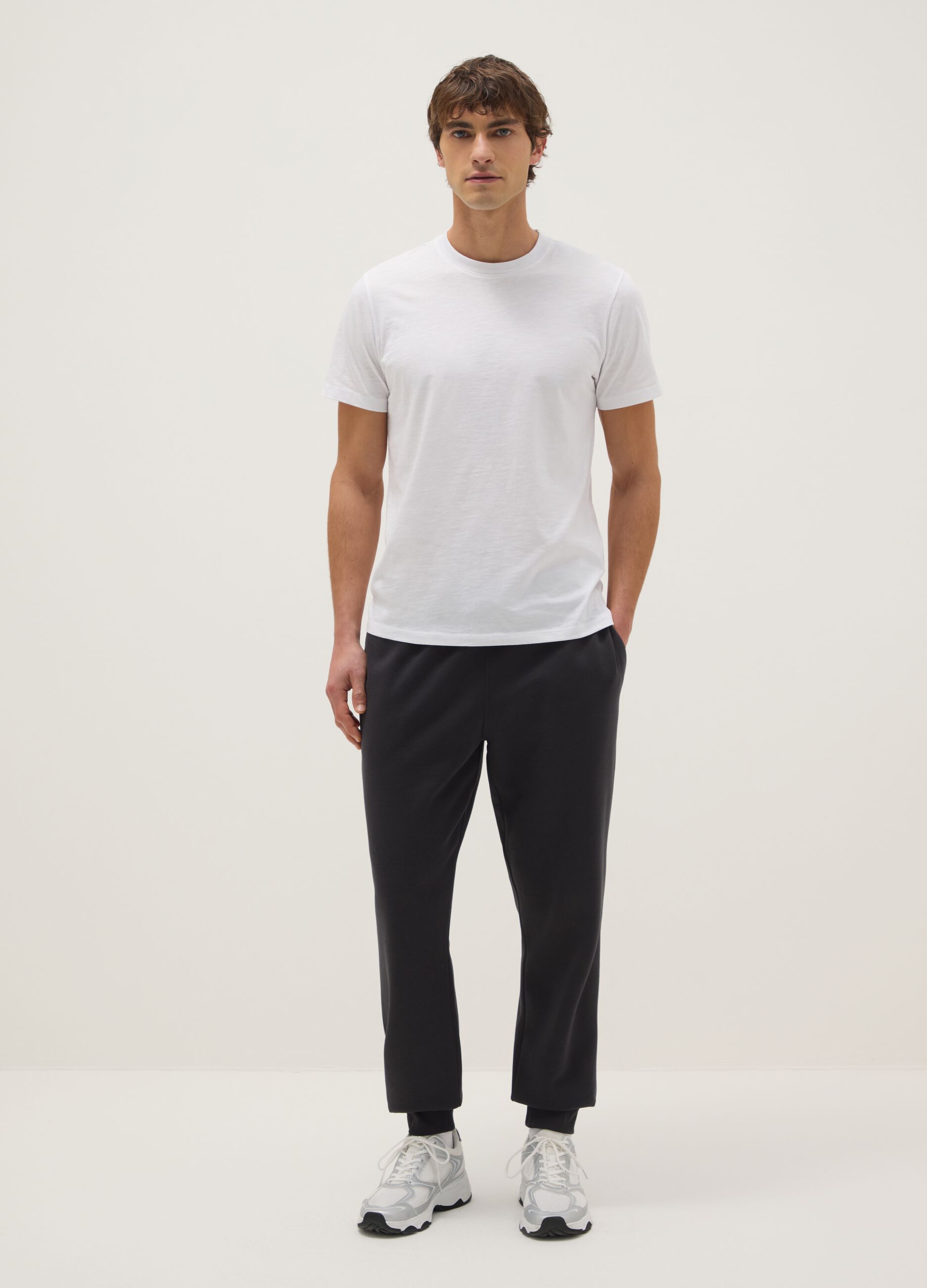 White regular fit pure cotton T-shirt