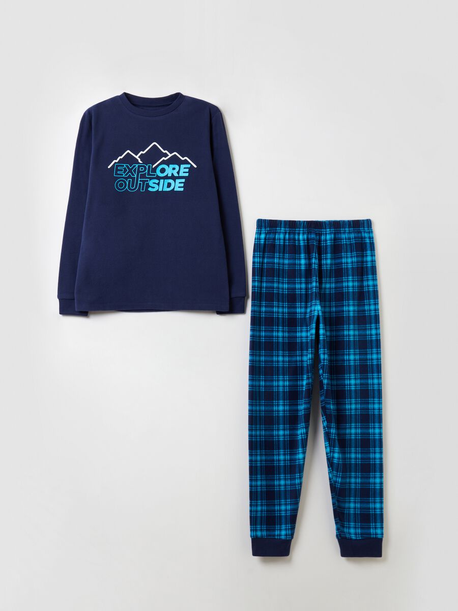 Fleece pyjamas with pattern and print_0