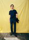 Casual blue linen-cotton blend trousers, regular fit_0