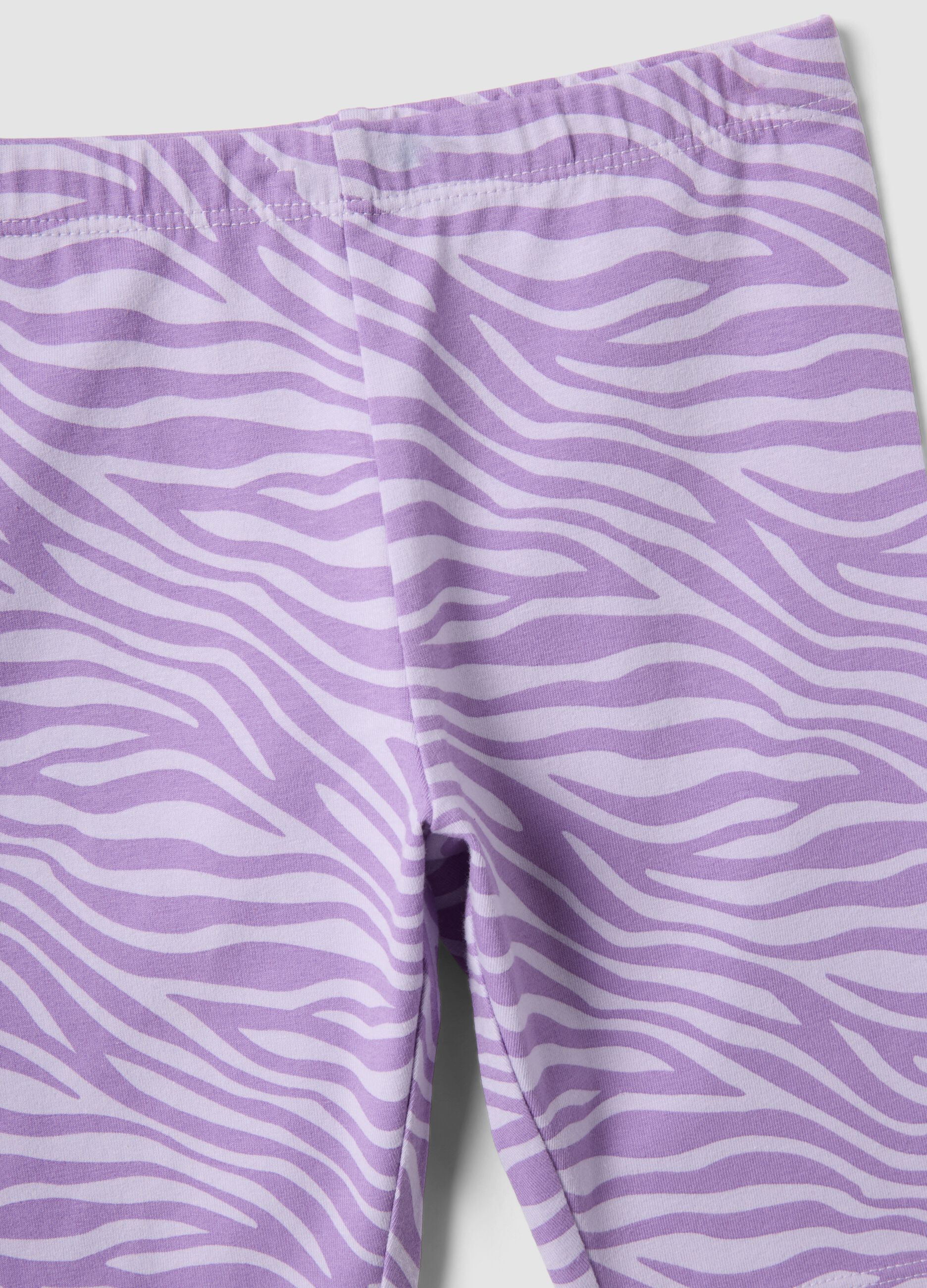 Purple pure cotton set with T-shirt and leggings