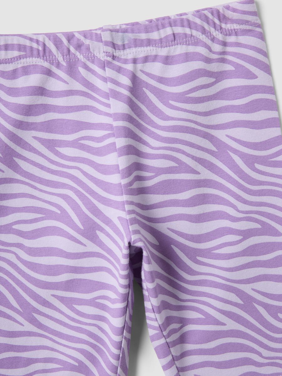 Purple pure cotton set with T-shirt and leggings_3
