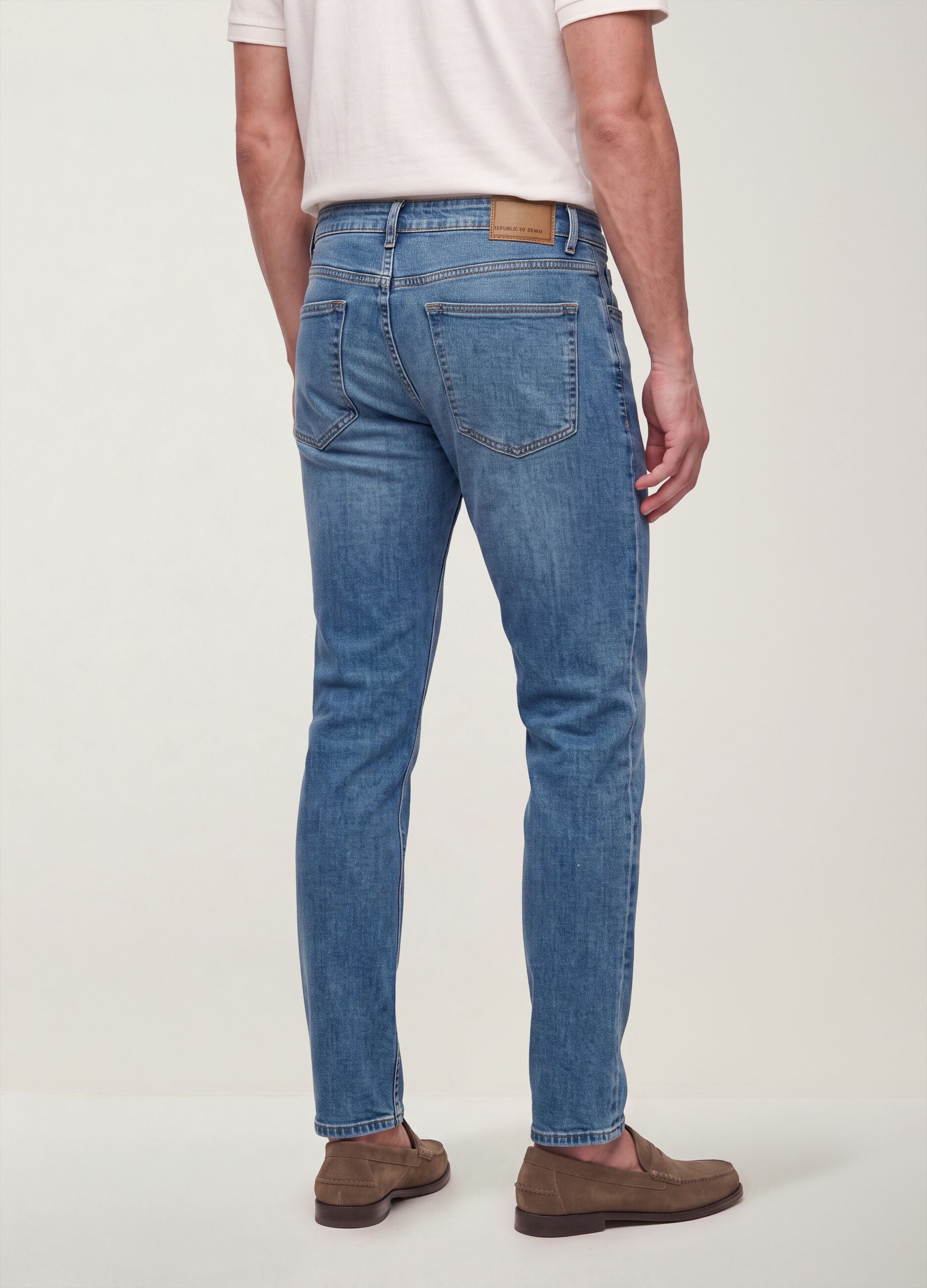Cal&ccedil;as de ganga azuis slim fit em algod&atilde;o el&aacute;stico