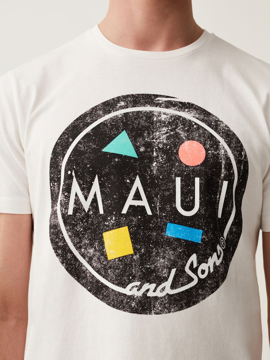 Cotton T-shirt with Maui and Sons print_3