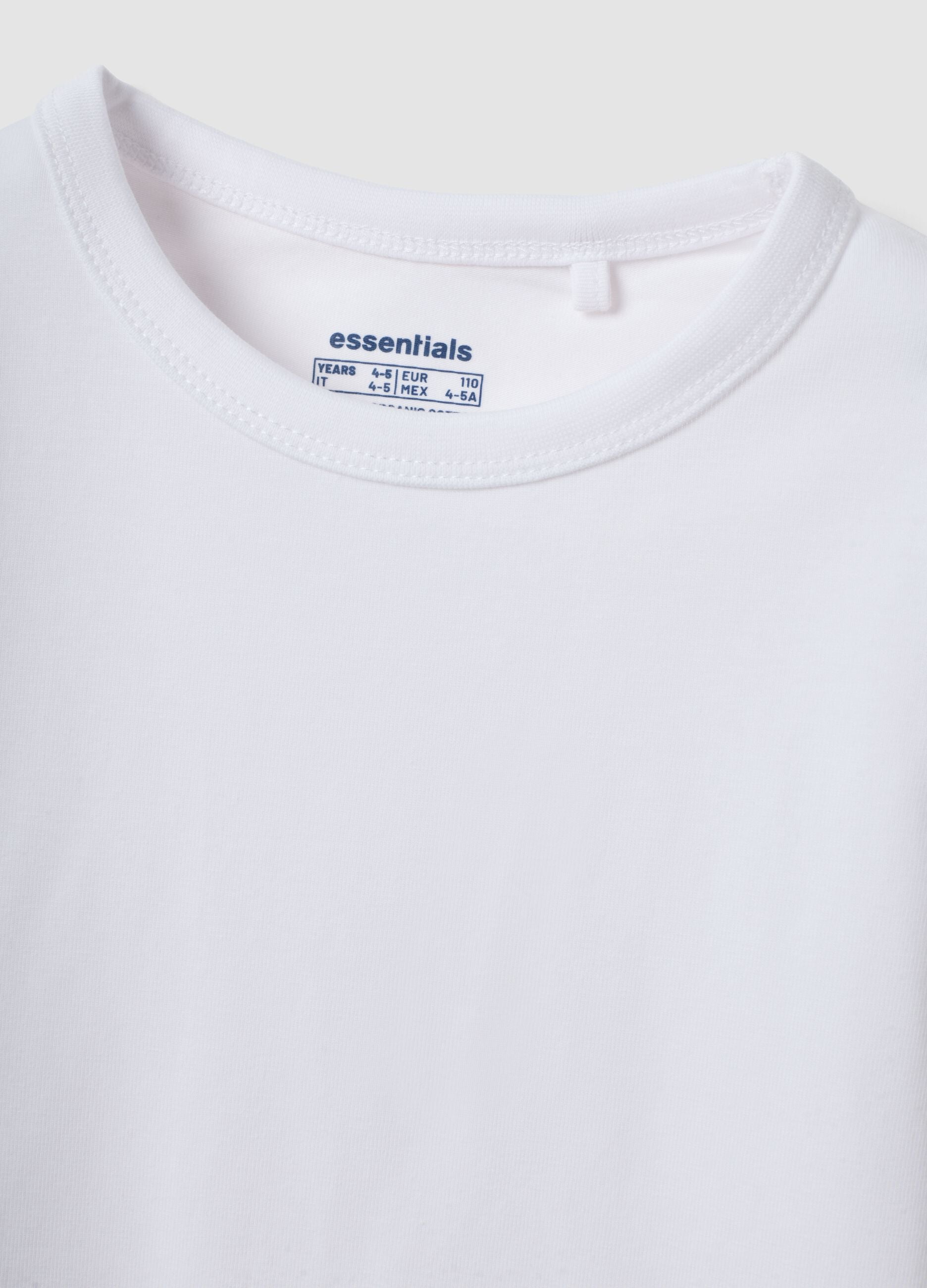 Wei&szlig;es Langarm-T-Shirt aus Stretch-Baumwolle