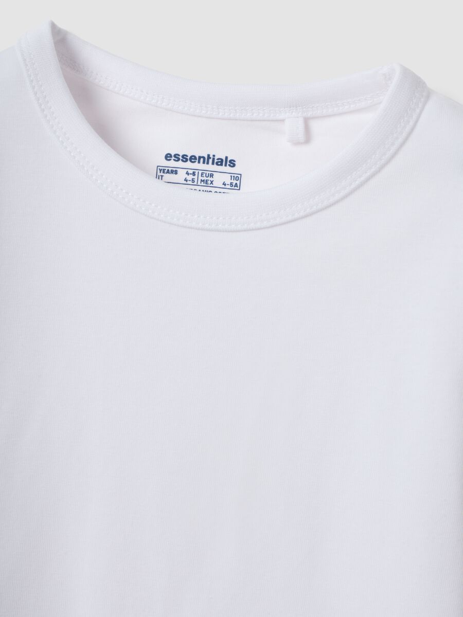 Wei&szlig;es Langarm-T-Shirt aus Stretch-Baumwolle_2