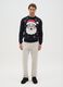 Blue regular fit Christmas jumper with Santa Claus embroidery_1