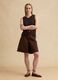 Brown open-knit viscose-blend top with fringes_1