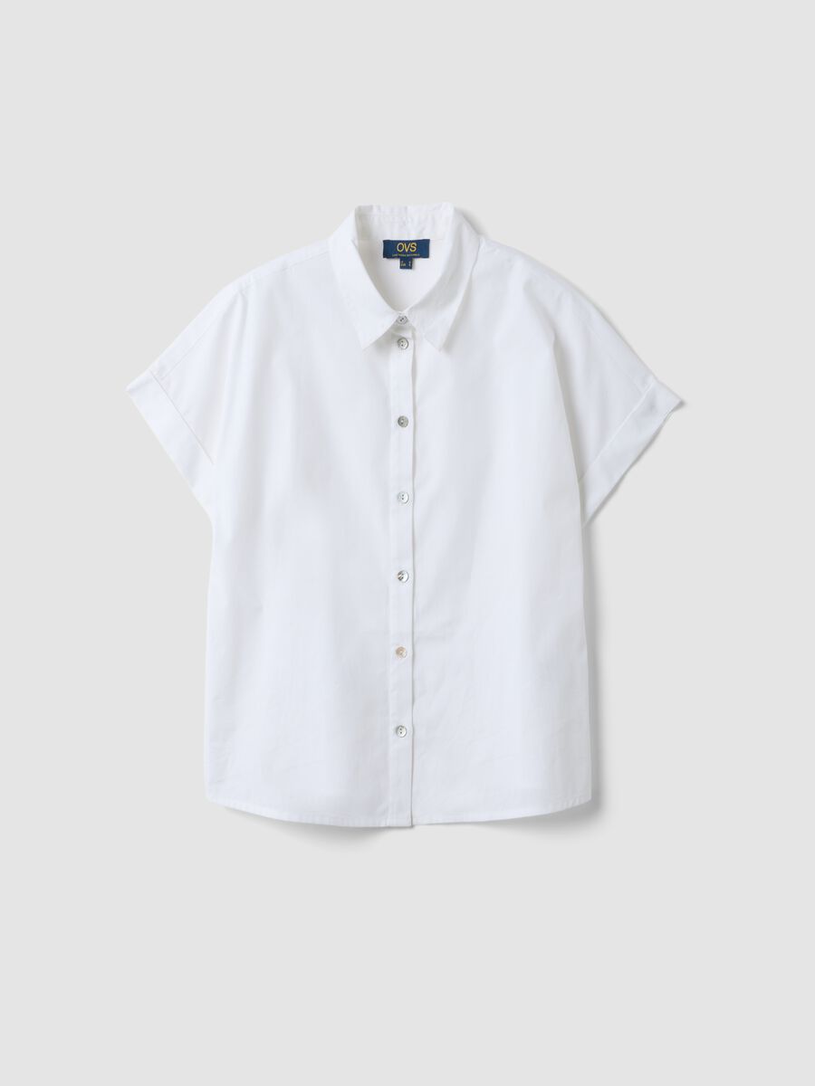 White pure cotton short-sleeve regular-fit shirt_4