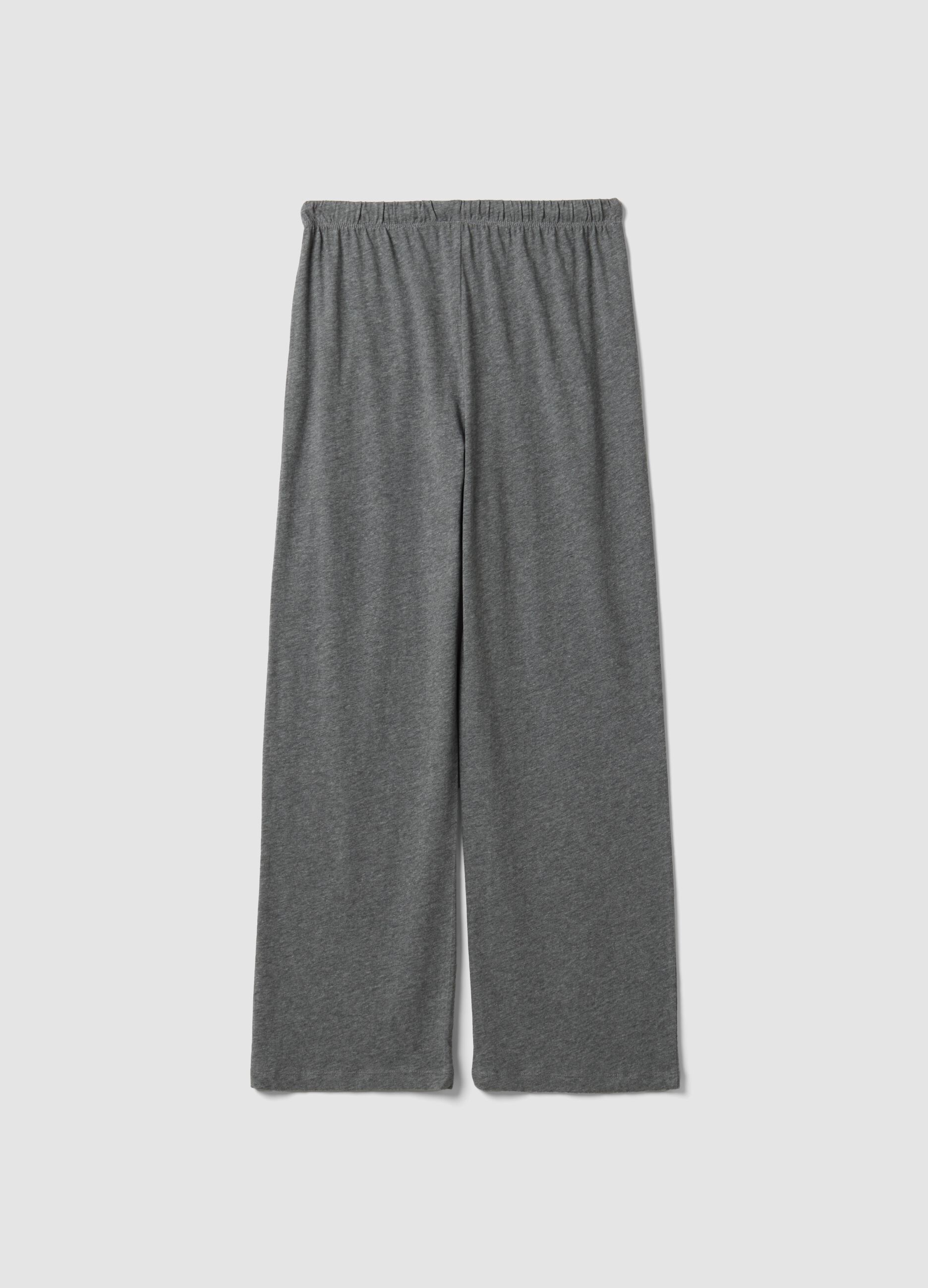 Grey cotton-viscose blend pyjama trousers