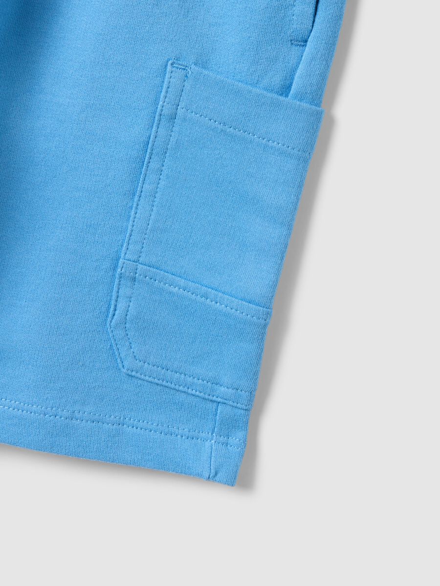 Children's regular fit sky blue pure cotton shorts_3