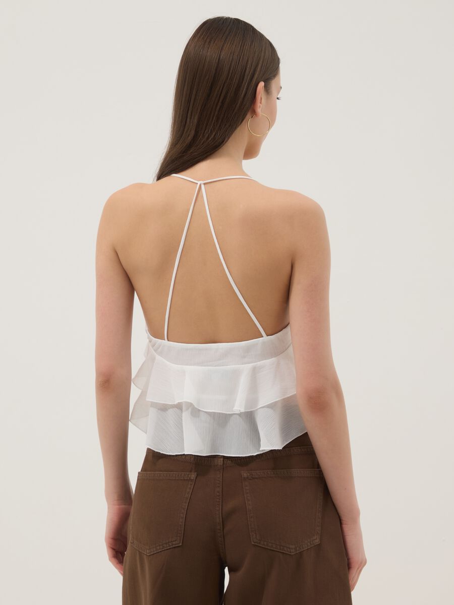 White ruffle top with thin straps_3