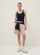 Blue fitted stretch-cotton vest top_1