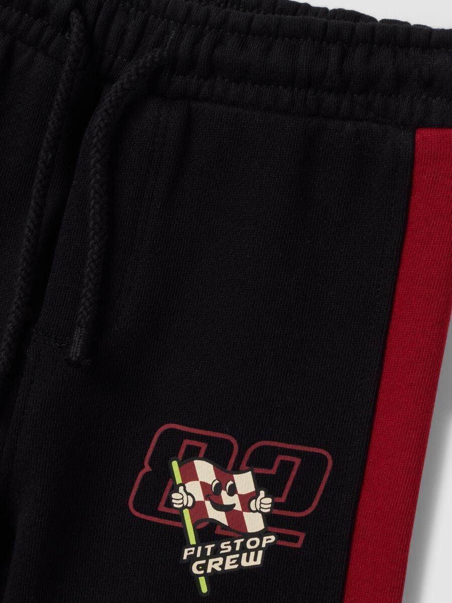 Crveni komplet od čistog pamuka s half-zip ovratnikom za dječaka_3