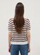 White and brown striped open-knit viscose-blend T-shirt, regular fit_3