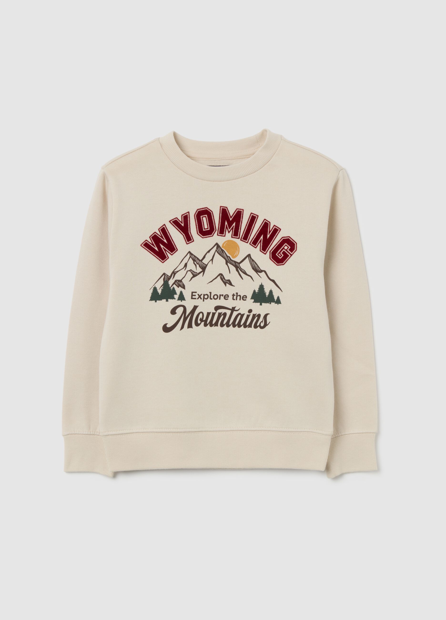 Sweatshirt oversized bege de algod&atilde;o puro para crian&ccedil;as