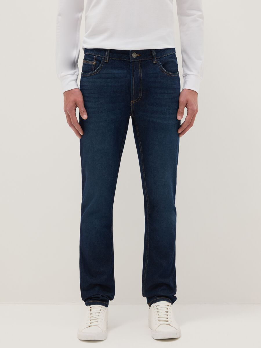 Slim Fit Blue Pure Cotton Jeans_1