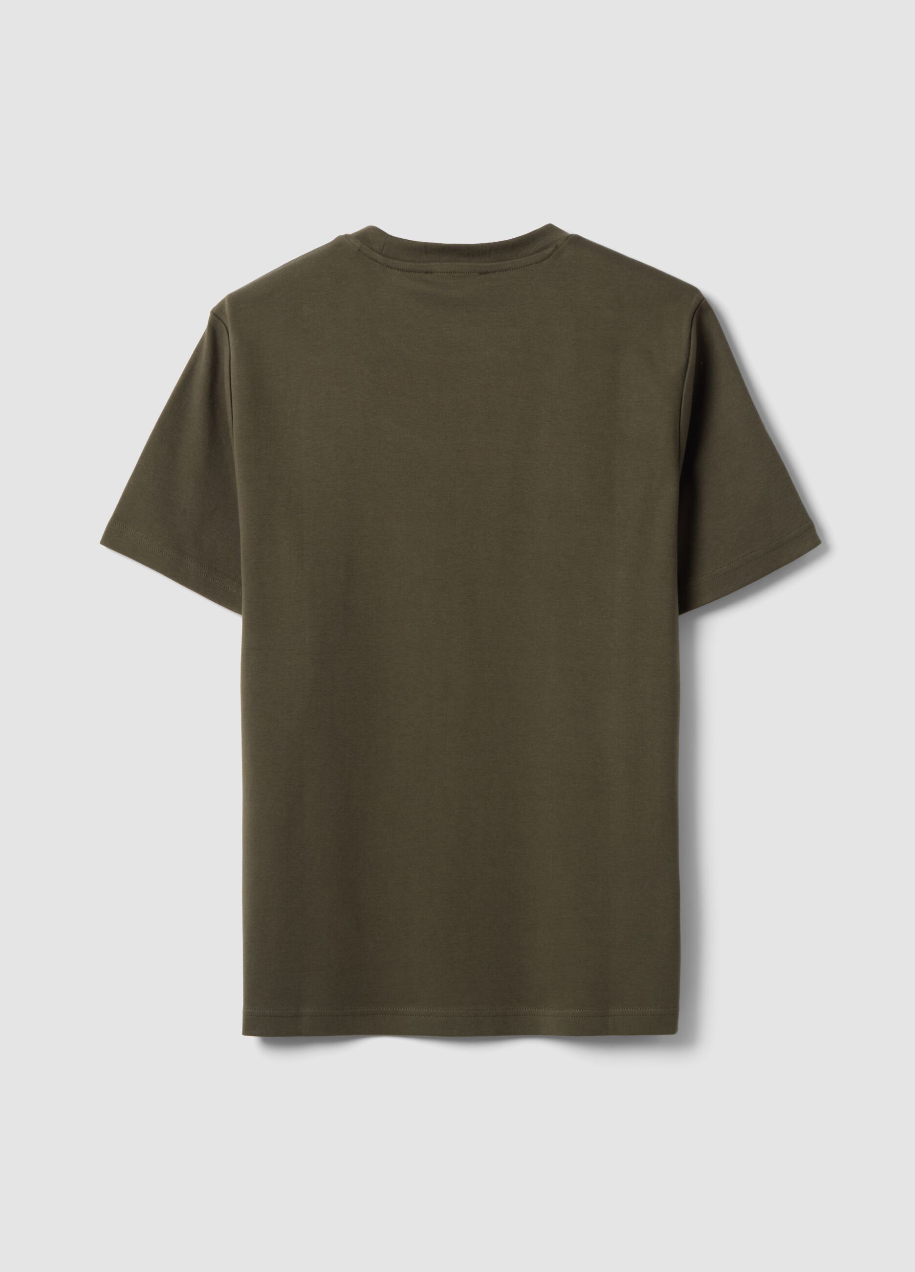 &Pi;&rho;ά&sigma;&iota;&nu;&omicron; &alpha;&nu;&delta;&rho;&iota;&kappa;ό T-shirt &alpha;&pi;ό 100% &beta;&alpha;&mu;&beta;ά&kappa;&iota; &mu;&epsilon; &kappa;&omicron;&nu;&tau;ό &mu;&alpha;&nu;ί&kappa;&iota;, regular &epsilon;&phi;&alpha;&rho;&mu;&omicron;&gamma;ή