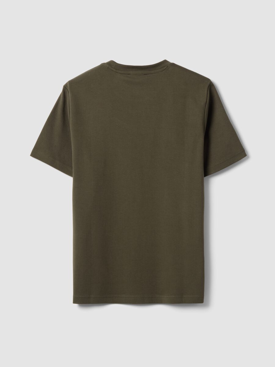 Gr&uuml;nes Regular-Fit T-Shirt aus reiner Baumwolle mit kurzen &Auml;rmeln_1