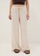Beige wide leg jogger trousers_1