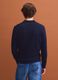 Blue long-sleeve pure cotton polo shirt_3