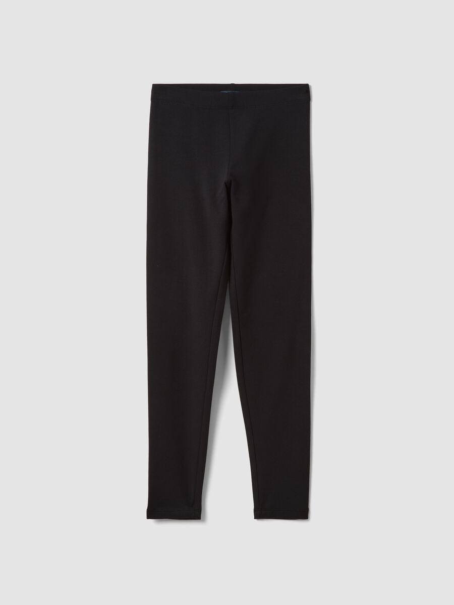 Schwarze Leggings aus Stretch-Baumwolle_0