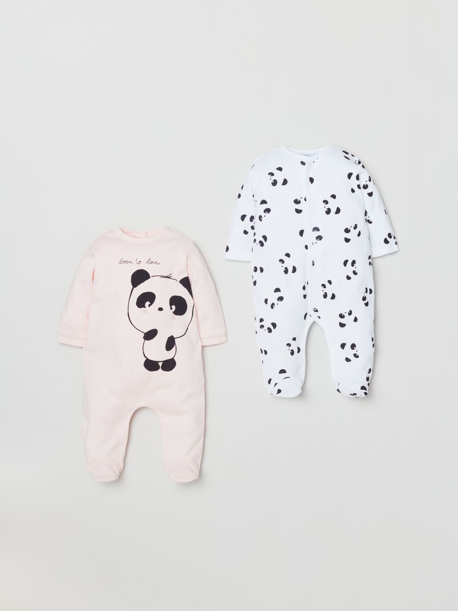 Two-pack cotton onesies with print_0