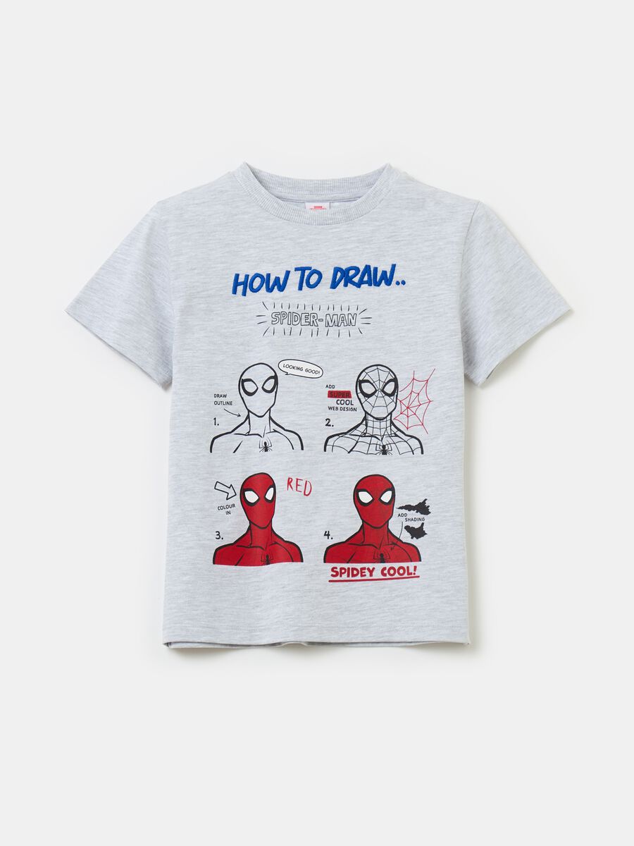 T-shirt with print and Spider-Man embroidery_0